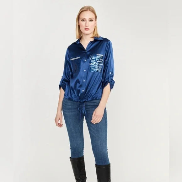 💫Frank Lyman💫 Montreal Design Collection Printed Silk Blouse, EUC, Retails $191 - Picture 4 of 15